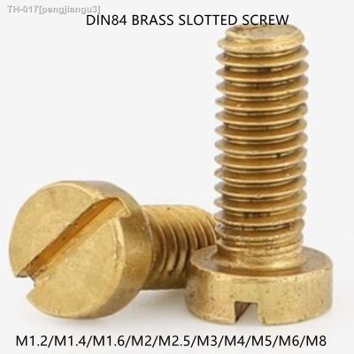 ℗☋◘ M1.2 m1.4 m1.6 M2 M2.5 M3 M4 M5 M6 M8 DIN84 Brass Slotted Cheese Head Screw Brass Screw Brass Bolt length 3-30mm