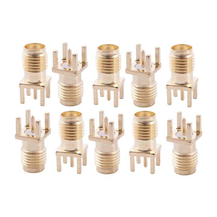 10x-sma-female-jack-solder-pcb-mount-straight-rf-connector-gold