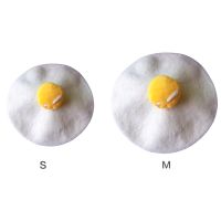 896E Cute Poached Egg Beanie Cap Literary Painter Hat Halloween Xmas Baby BirthdayFull Moon Gift for Parent Baby Girl Boy