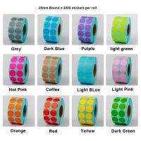 20mm 25mm Colours Circle Thermal Paper Label Waterproof OIl Resistant Barcode Round Sticker Stickers Labels