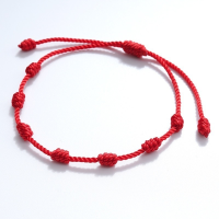 8pcsset Handmade 7 Knots Red String Bracelet For Protection Lucky Amulet And Friendship Braid Rope Wristband Jewelry Wholesale