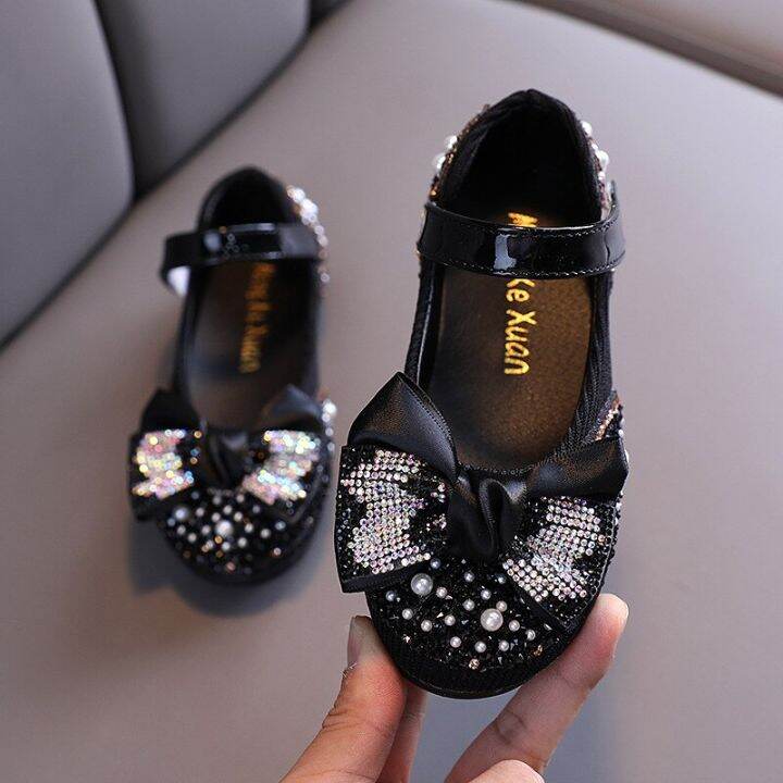 new-children-leather-shoes-rhinestone-bow-princess-girls-party-dance-shoes-baby-student-flats-kids-performance-shoes-d785