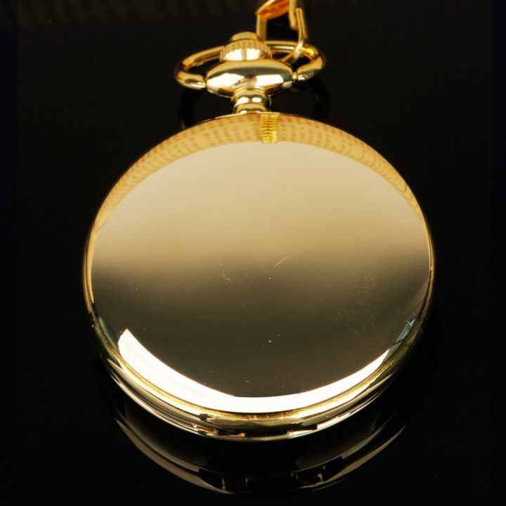 นาฬิกาควอทซ์สำหรับผู้หญิงสแตนเลสสตีลผู้ชายของขวัญจี้ห่วงโซ่นาฬิกาพกแสดงตัวเลขอารบิก