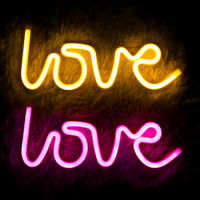 Love Neon Night Light Sign Lips Wall Art Sign Night Lamp Battery USB Powered Wedding Party Home Decor Xmas Birthday Gift