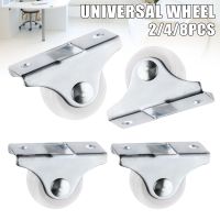 【LZ】hoqlv3 New 2PC White Rail Fixed Casters Small 1-Way Wheel Furniture Plastic Directional Wheel Wear-resistant Furniture Casters Hardware