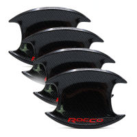 เบ้ากลมรองมือเปิดประตู เครฟล่า โลโก้แดง "ROCCO" Carbon 4Dr Bowl Insert Handle Cover Toyota  Hilux Revo Rocco SR5 2015 - 2019