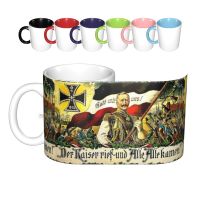 The Kaiser Called And Everyone Came. 1914 Ceramic Mugs Coffee Cups Milk Tea Mug German Vintage Germany Kaiser Wilhelm Calling