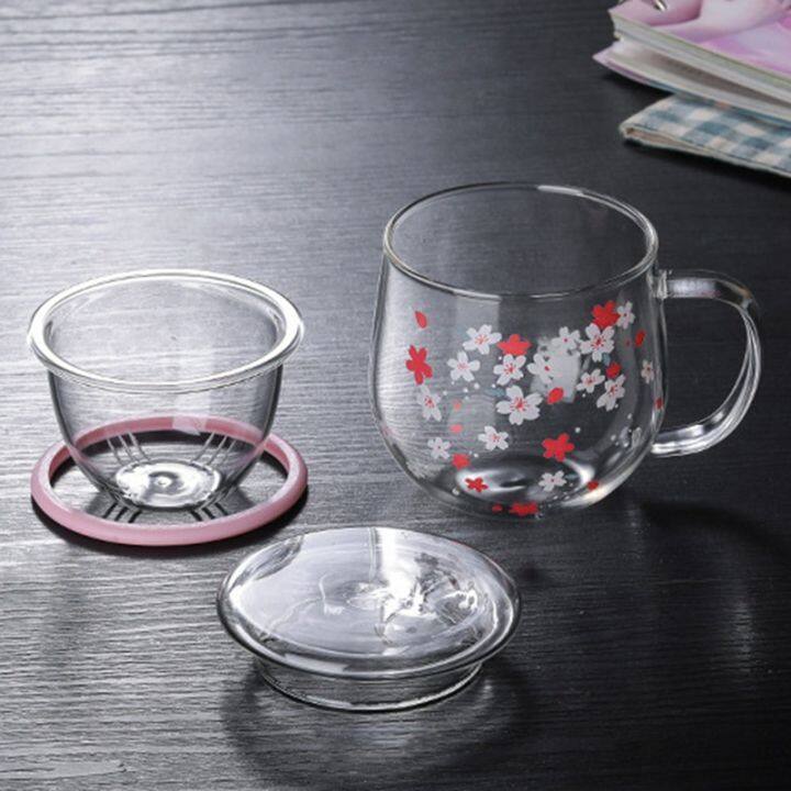 sakura-mug-glass-mug-with-tea-infuser-filter-amp-lid-cherry-blossoms-cup-set-blossoms-flower-teacup-300ml-glasses-drinking