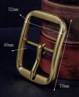 Heavy Retro Brass Classic Center Bar Pin Belt Buckle for Leather Belt Fit 40mm Strap
