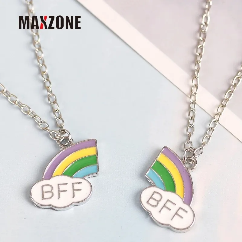 Dd】 Maxzone Best Friends Honey Love Couple Pendant Necklace 2 Pcs/ Set  Rainbow Broken Heart Bff Good Friends Friendship Jewelry Gift | Lazada Ph
