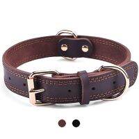 【CW】 Leather Dog Collars Tag Collar Leash Lead Small Medium Large Dogs Bulldog Beagle Supplies