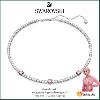 ?Swarovski?สร้อยคอจี้เพชร Matrix Tennis Blend Cut Pink S925 สร้อยคอแฟชั่นสตรีเงินสเตอร์ลิงของขวัญวันเกิดวันวาเลนไทน์