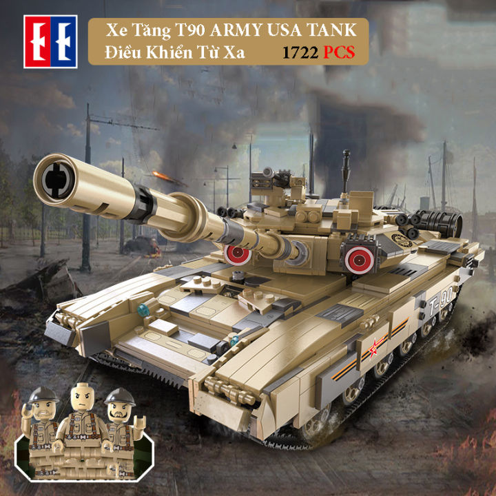 Đồ Chơi Lắp Ráp Kiểu LEGO Mô Hình Xe Tăng T90 ARMY USA TANK Điều Khiển ...