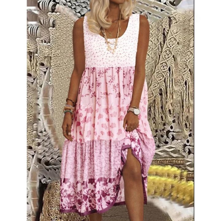 woman-floral-vest-dress-stitching-casual-printing-contrast-pink-flowers-lady-dresses-small-fresh-summer-female-dress