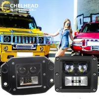 Flush Mount Led Light Bar for 4x4 Offroad Car Accessories Led Pods Working Lights 12V 24V Combo Beam 6000K Auto Running Bulb