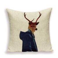 Hot Sale Nordic Elk Cushion Covers Rustic Pillow Finery Deer PillowCase Chair Large Linen Home Decor Animal Pillows Covers Case