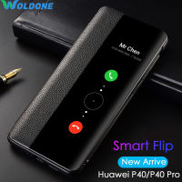 Woldone Original Brand Case For Huawei Mate 40 Pro Plus P40 Pro P10 Plus P20 P30 Pro Smart Flip Case Support No Open Case Answer Phone Call Translucen