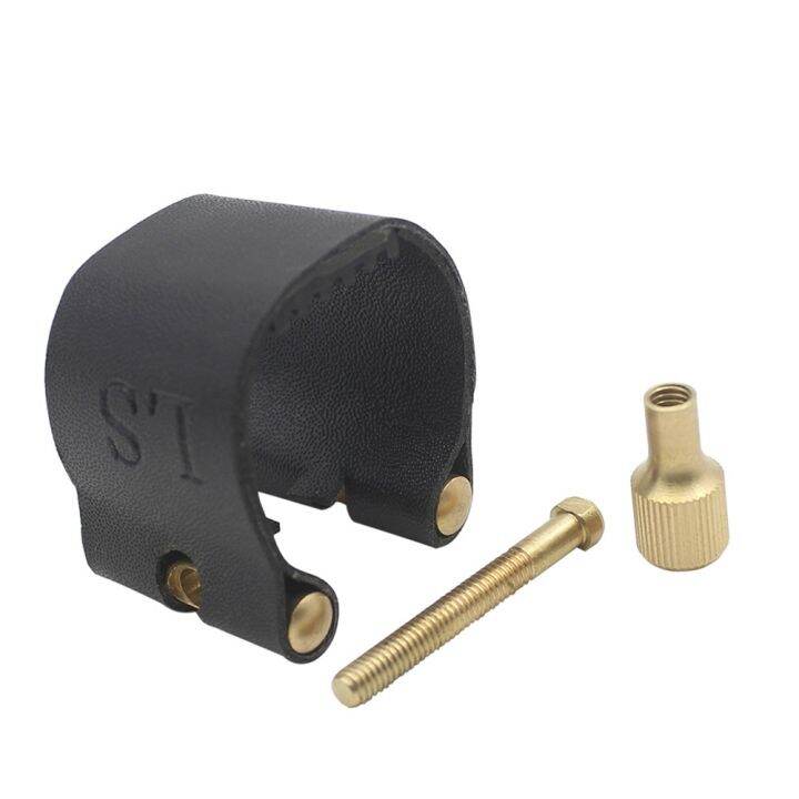 soprano-tenor-saxophone-clarinet-mouthpiece-ligature-and-cap-sax-leather-buckle-clampclip-woodwind-instrument-accessories