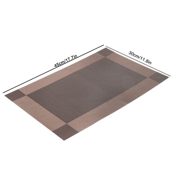 สงสัย-แผ่นรองจาน4ชิ้นแผ่นรองโต๊ะอาหารเย็นพีวีซีแผ่นรองชั้นเก็บถ้วยกาแฟ-จานชามขนาดเล็กแผ่นผ้าโต๊ะที่รองแก้ว