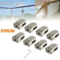 PROSTER 8PCS Sml 304สแตนเลสสตีลแก้ว Clamp คลิปสำหรับ Handrail Balustrades บันได6-12มม. วงเล็บมุมแก้วชุด