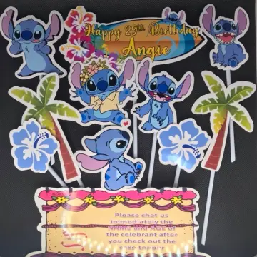 Lilo and Stitch Personalised Glitter Cake Topper