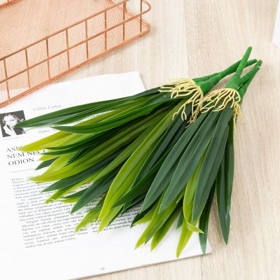 Real Touch Artificial Orchid Leaf Feel Leafs Butterfly Orchid Flower Home Decorative Green Grass Arrangements Plant Spine Supporters