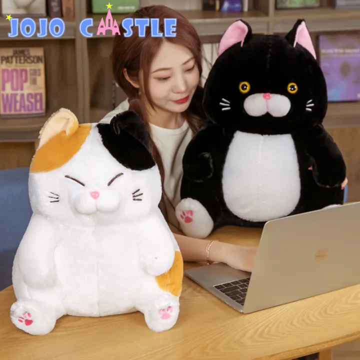 Jojo Castle 28/36/43Cm Sitting Lazy Cats Plush Toy Soft Cartoon Animal  Black Cat Stuffed Doll Kawaii Gift For Birthday Gift Kid Children | Lazada  Ph