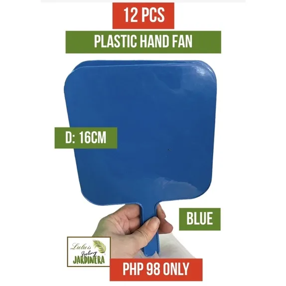 Mainit na benta 12 PC BLUE PLASTIC HAND FAN PLASTIC FAN PAMAYPAY