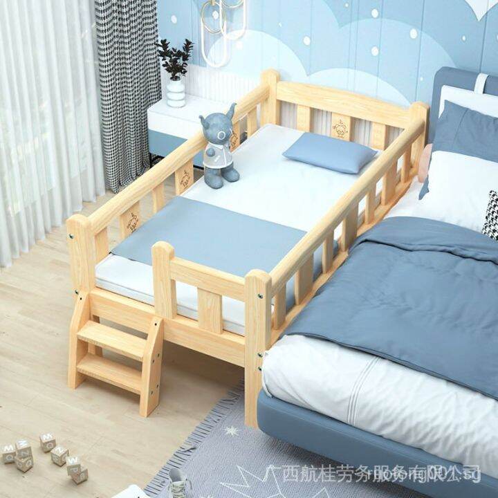 in-stock-baby-crib-small-bed-newborn-babies-bed-stitching-bed-solid-wood-childrens-bed-single-bed-childrens-supplies-with-fence-go00