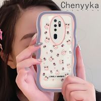 เคส Chenyyka สำหรับ OPPO A5 2020 A9 2020เคสการ์ตูนกระต่ายน่ารักแฟชั่นลูกคลื่นขอบซิลิโคนใสเคสป้องกันเลนส์กล้องเคสโปร่งใสกันกระแทกนิ่มดีไซน์ใหม่