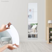 ♤™ 4PCs 3D Mirror Wall Stickers Self-adhesive Mirror Stickers Thicken 2mm Flexible DIY Art Acrylic Mirror Living Room Decoration