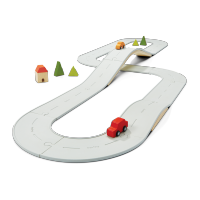 PlanToys Rubber Road &amp; Rail Set - Large ของเล่นบทบาทสมมุติ สำหรับเด็ก 3 ขวบขึ้นไป