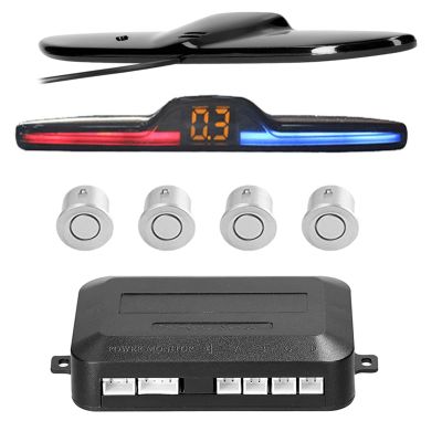 Car Reverse Radar Kit Vehicle Parking Sensor System with 4 Sensors Backup Assist System with LED Distance Display Sound Warning Alarm Systems  Accesso