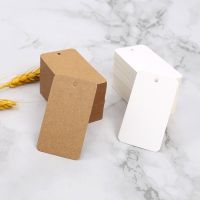 50Pcs 7x4cm Blank Rectangle Kraft Paper Tags Labels for Garment Clothes Hang Tag Food Luggage Bag Gift Box Paperboard Cards Labels