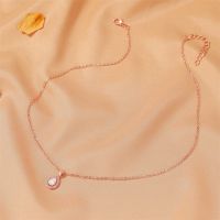 Temperament Simple Water Drop Pendant Fashion Crystal Zircon Ring Necklace Sweet Opal Necklace