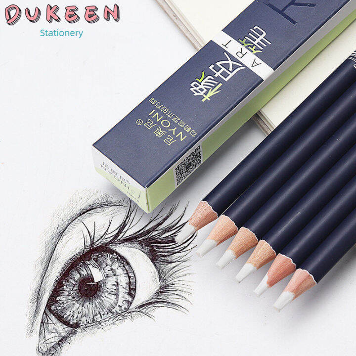 DUKEEN 6 pcs/set Creative Rubber Pencil Eraser for Painting Drawing High Precision Pen Shape