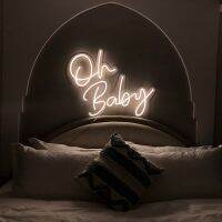 Oh Baby Neon Sign for Baby Shower Decorations Wedding Decor Backdrop Photo Prop Birthday Gifts 5v-12v LED Neon Light Signs