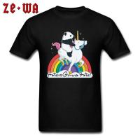 Shirt For Fun Men Tshirt Punk Style Unicorn Panda Rider Tees Slogon Tshirt Haters Gonna Hate Mens Cartoon Clothes