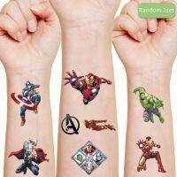 2022การ์ตูน Disneey Ironman HulkMan SpidermanTattoo สติกเกอร์สุ่ม1PCS เด็กผู้หญิงตกแต่งคริสต์มาสวันเกิด Gift