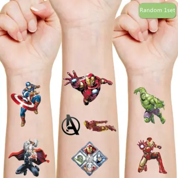 Marvel Avengers Tattoos x 8  Kids Themed Party Supplies  Character  Parties Australia