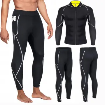 Men Women Sweating Suits for Workouts Sauna Suit 2pcs Sport Tops+