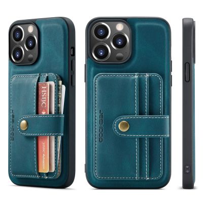 เคสโทรศัพท์แฟชั่นสำหรับ iPhone 14 13 11 12 Mini Pro Max iPhone 6 6S 7 8 Plus SE 2022 X XR XS Max เคสกระเป่าเงินหนังฝาหลังแม่เหล็ก2ช่องเสียบบัตรถอดออกได้