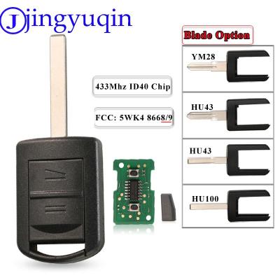 Jingyuqin 2BTN Ki Jarak Jauh Mobil สำหรับรีโมท2ปุ่มสำหรับ Vauxhall Opel Corsa Astra Vectra Zafira SIGNUM C 2001-2007 433Mhz ชิป ID40 5WK48668 5Wk48669 U100/43/46 YM28