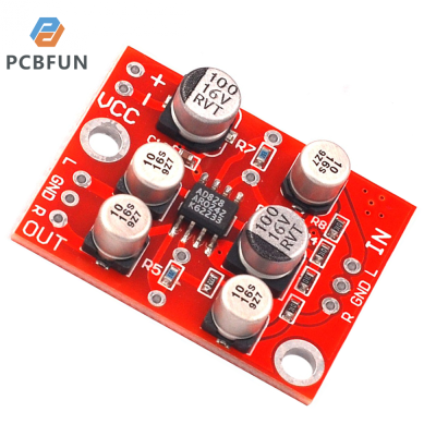 pcbfun AD828  บอร์ดขยายเสียง Op Amp MODUL Amplifier Audio อุปกรณ์จ่ายไฟแบบเดี่ยว