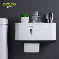 ECOCO กระดาษผ้าขนหนูกล่องกระดาษทิชชูตู้ติดผนังชั้นเก็บผู้ถือผ้าขนหนูกระดาษห้องน้ำ Organizer อุปกรณ์เสริม