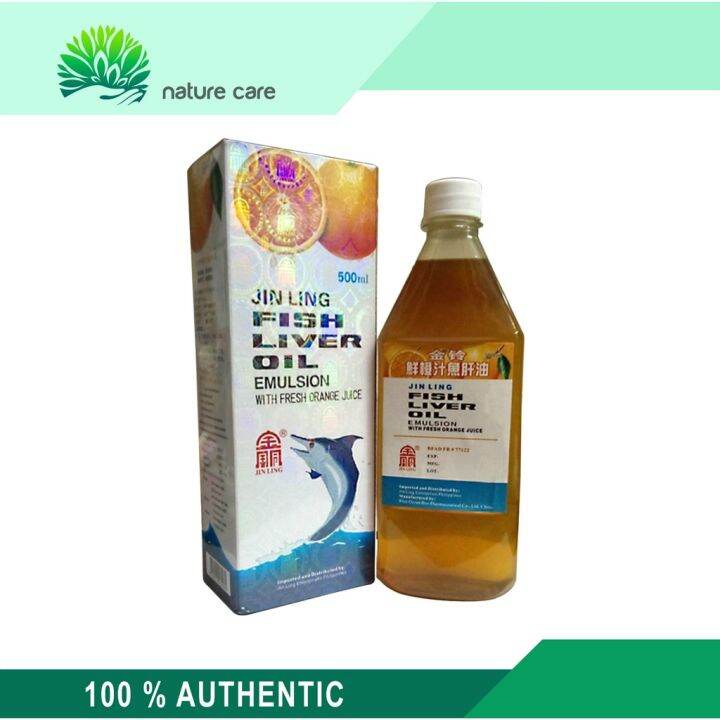 Jin Ling Fish Liver Oil Emulsion w/ Fresh Orange Syrup 500mL Lazada PH