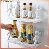 CHANFEN เครื่องมือจัดเก็บของในสำนักงานติดผนังพลาสติกชั้นวางของภายในบ้านเหยือกเครื่องเทศในครัวชั้นวางของในห้องน้ำ