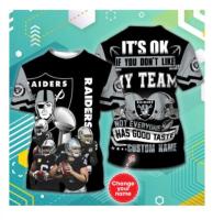 NFL Las Vegas Raiders Men Women Tshirt 3D Print Black