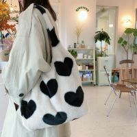 210281 Autumn And Winter New Plush Love Tote Bag Womens Shoulder Large Capacity Vest Bag Style Korean Style