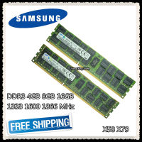 Samsung DDR3 4GB 8GB 16GB หน่วยความจำเซิร์ฟเวอร์1333 1600 1866MHz ECC REG GDR3 PC3-10600R 12800R 14900R ลงทะเบียน rimm RAM X99